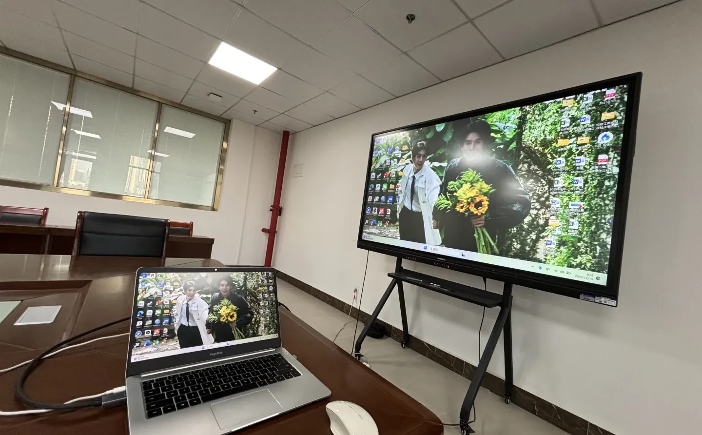 当用泰娱妹的电脑开组会😊