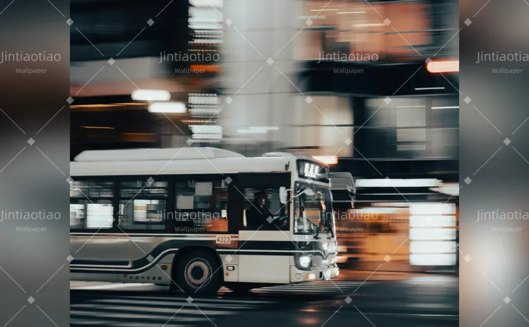 璀璨夜间公交车｜iOS26 壁纸 6