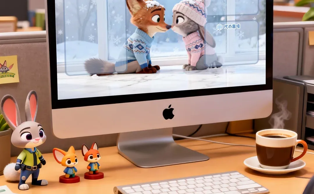 1201#🦊🐰疯狂动物城窗外的雪景❄️电脑壁纸