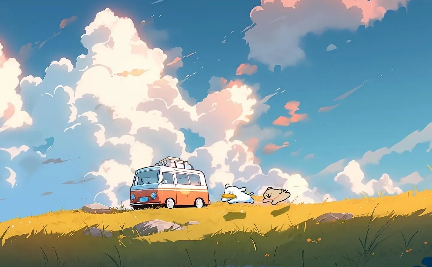 壁纸分享｜线条小狗电脑桌面