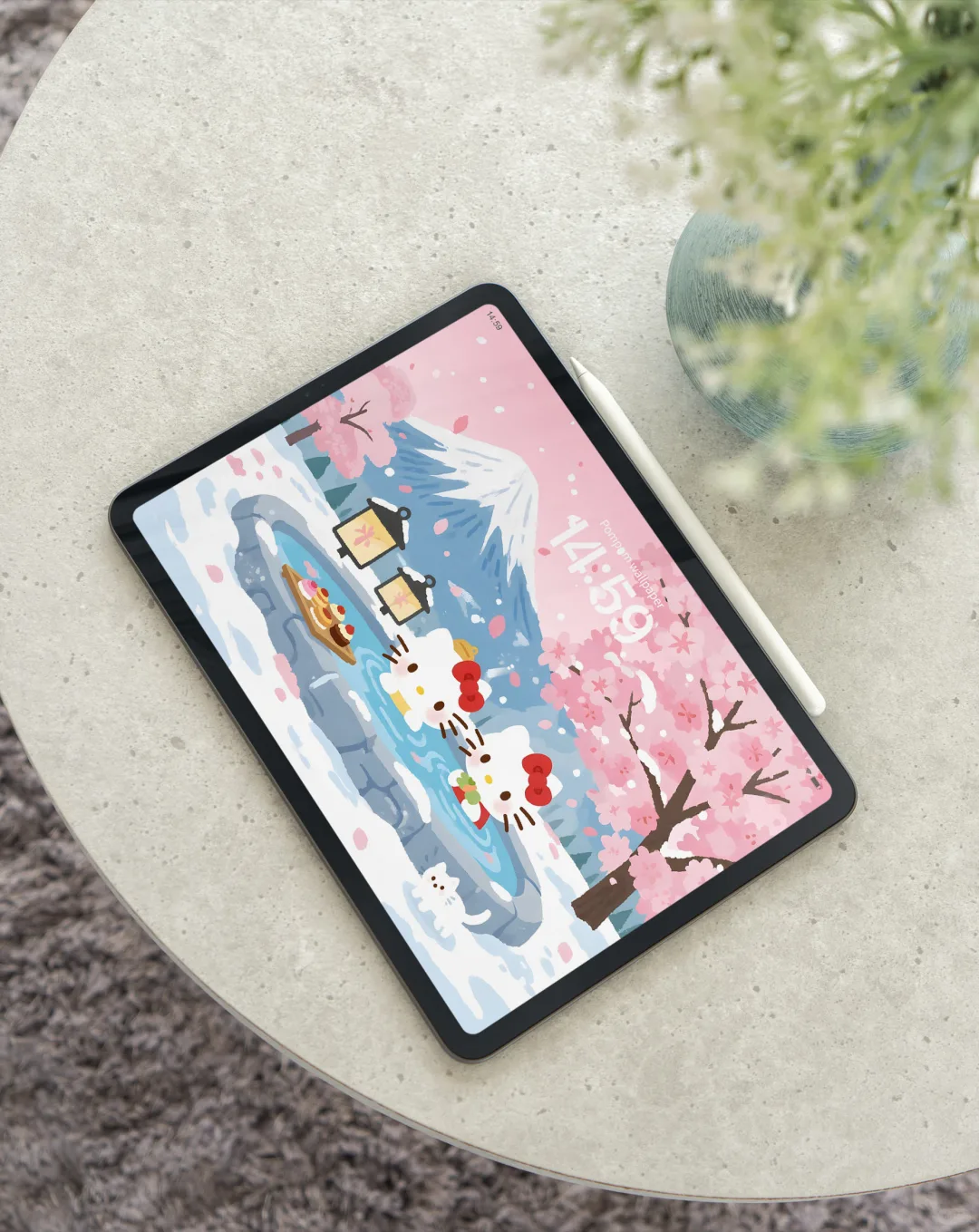 211·hellokitty🌸粉色富士山·平板壁纸