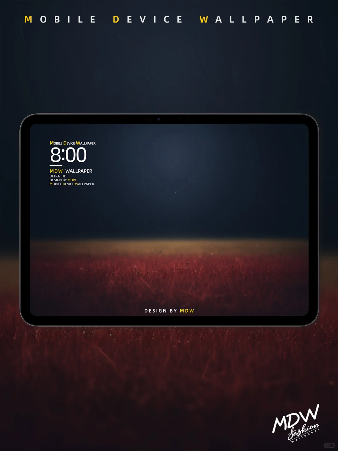 6K通用高清壁纸｜雨中的红色草坪｜492