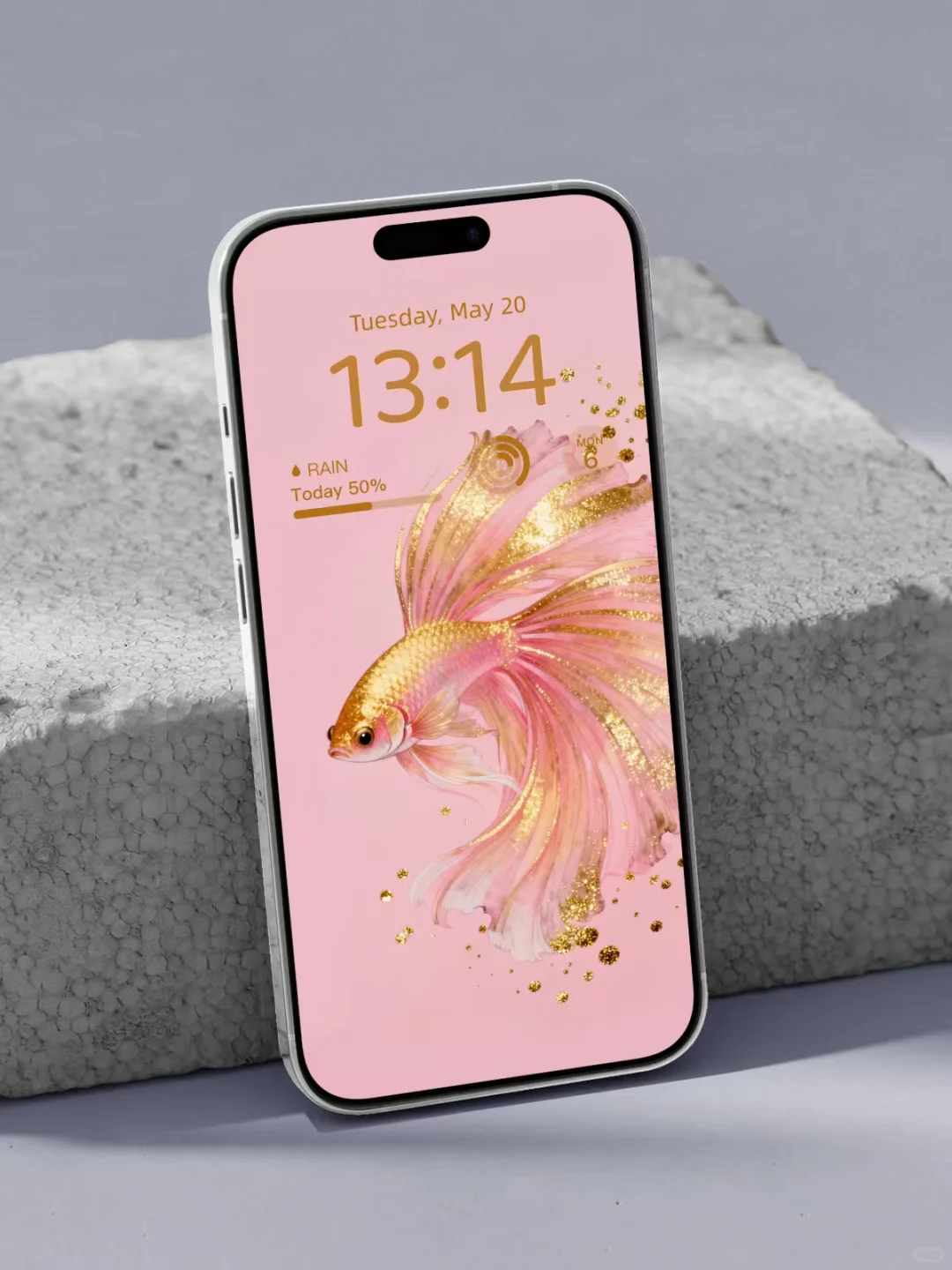 国风粉色锦鲤插画壁纸|旺女主高能吸引力❗