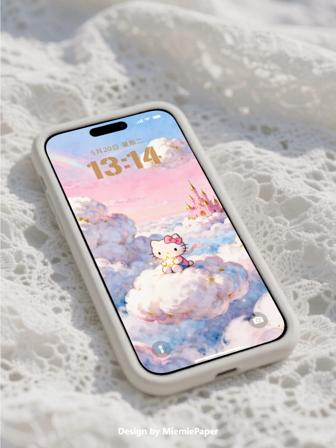 手机/平板壁纸｜HelloKitty云朵上的城堡｜016