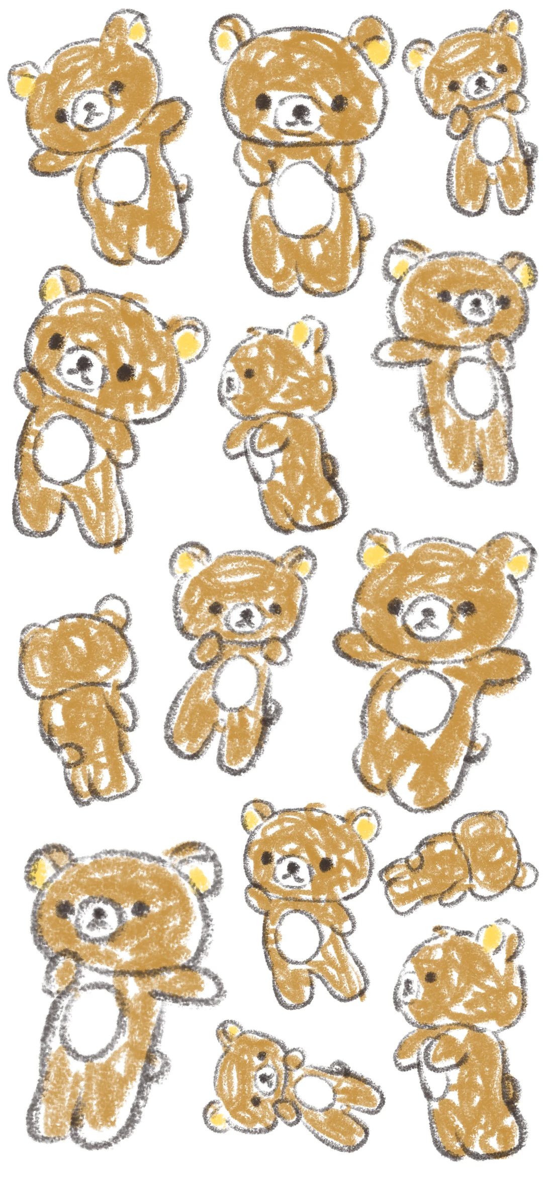 轻松熊可爱手机壁纸（白底版