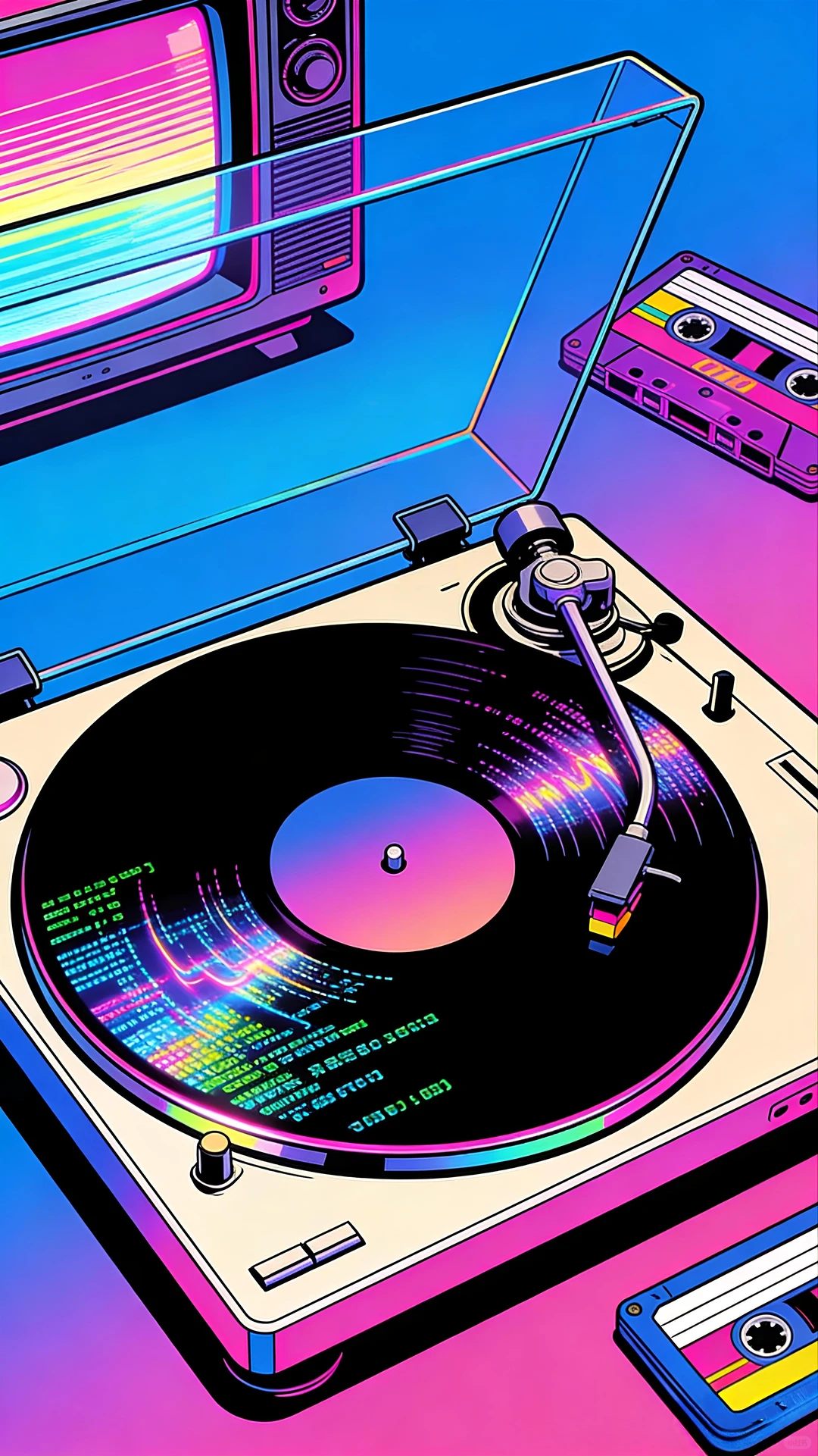 手机壁纸，黑胶唱片