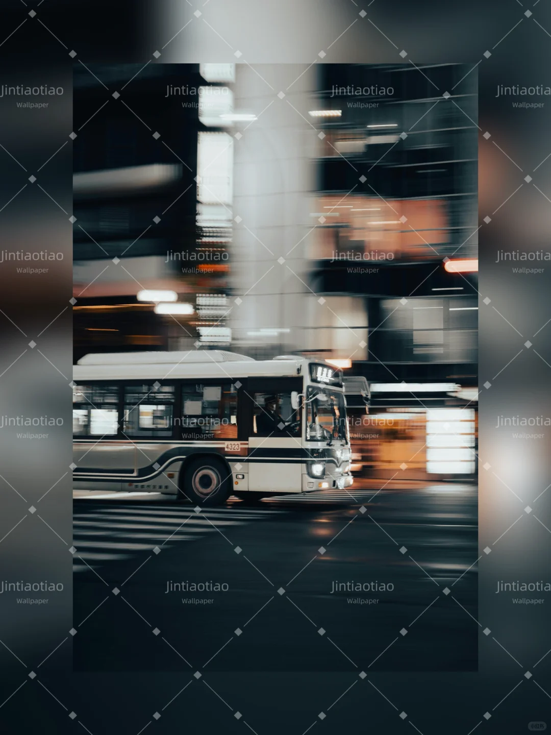 璀璨夜间公交车｜iOS26 壁纸 6