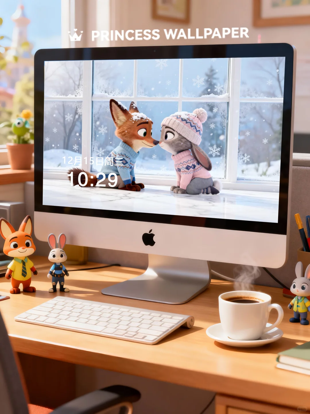 1201#🦊🐰疯狂动物城窗外的雪景❄️电脑壁纸