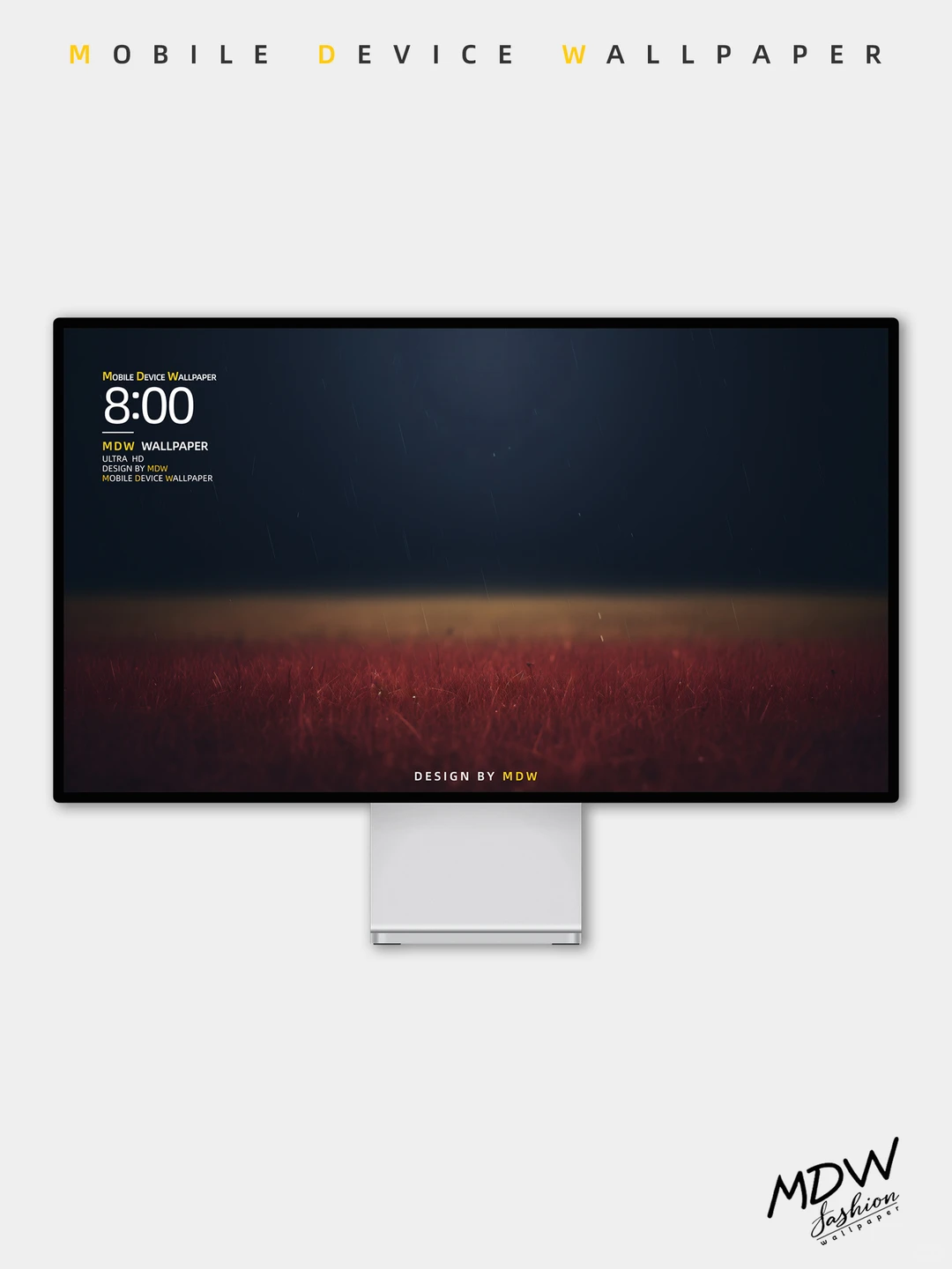 6K通用高清壁纸｜雨中的红色草坪｜492