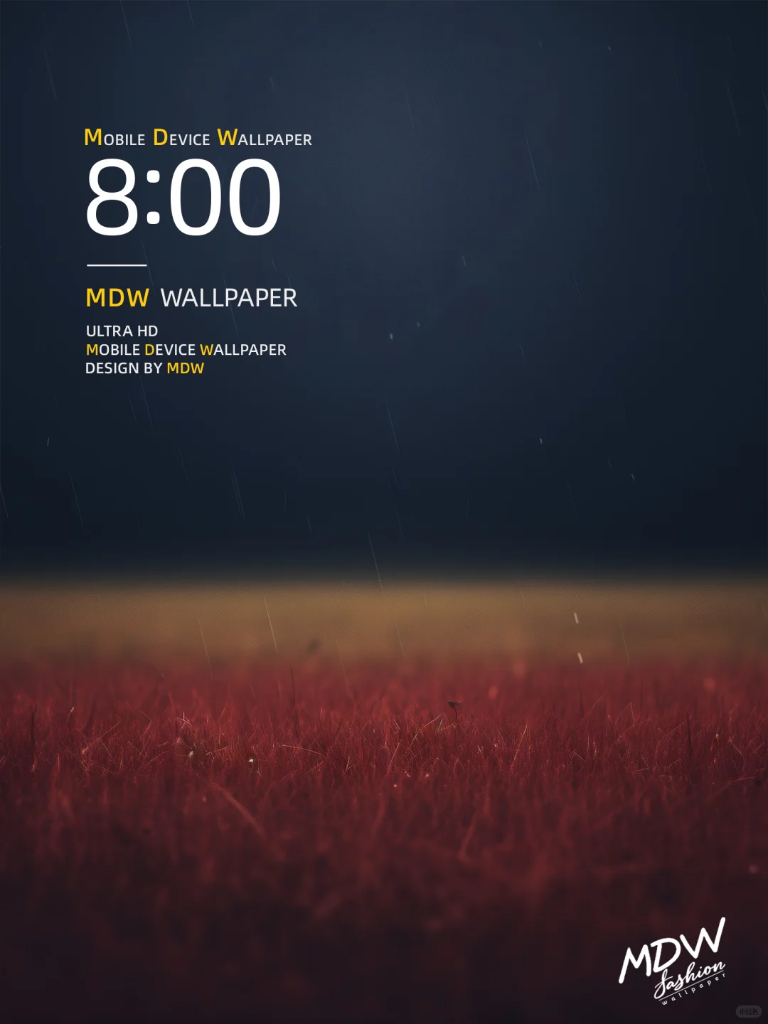 6K通用高清壁纸｜雨中的红色草坪｜492