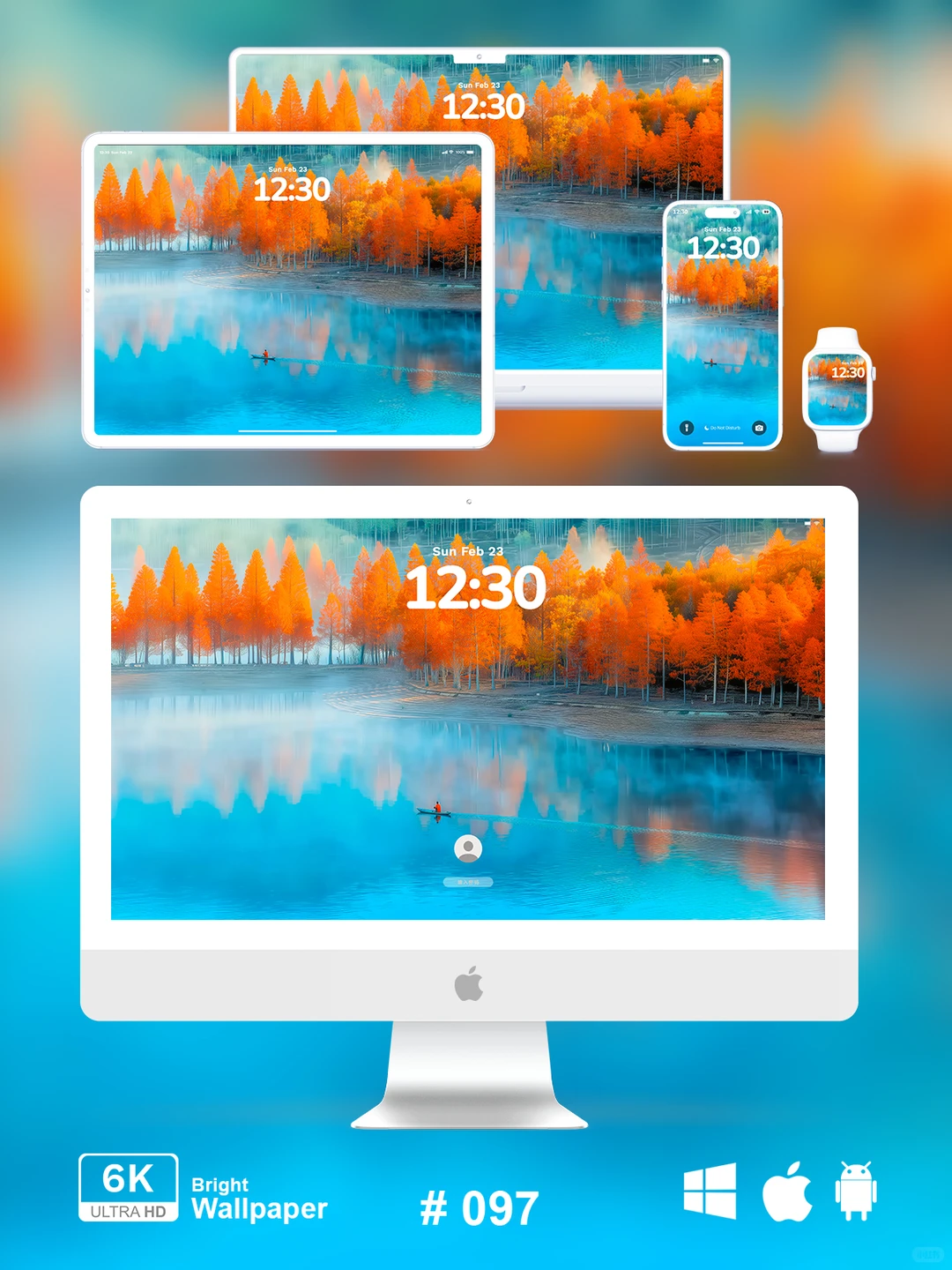 蓝色湖水 | 高级治愈系壁纸 | 高清6K