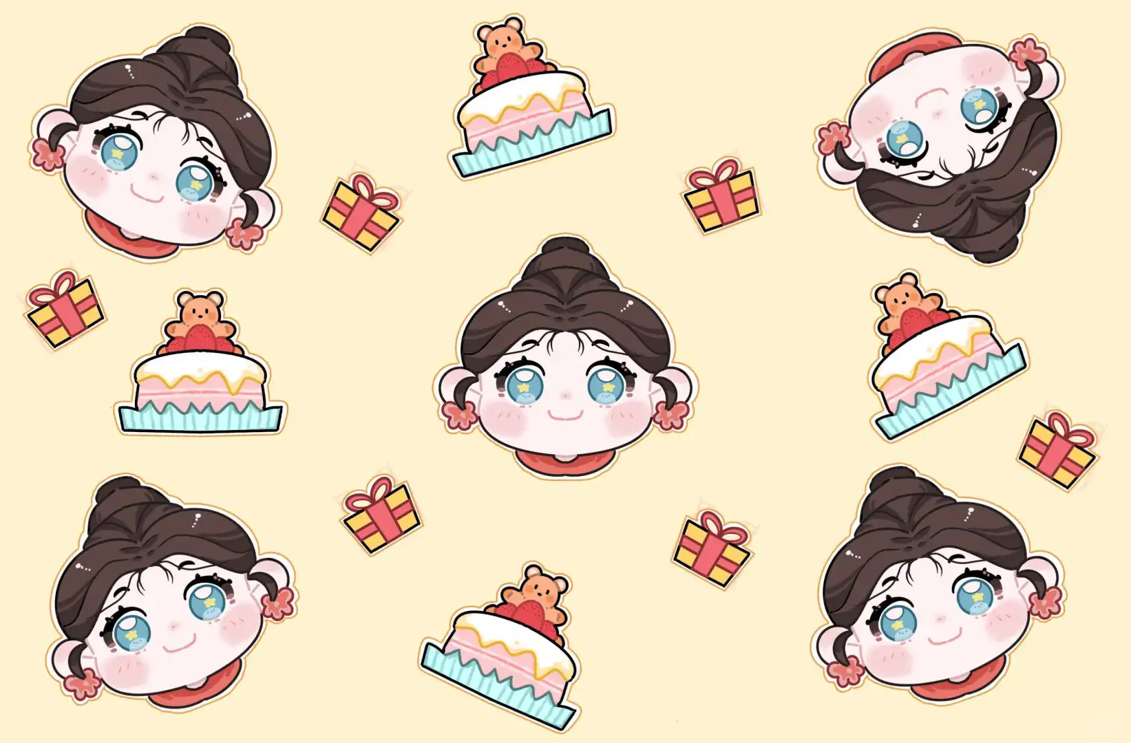 板绘打卡 | 今天画pad壁纸～