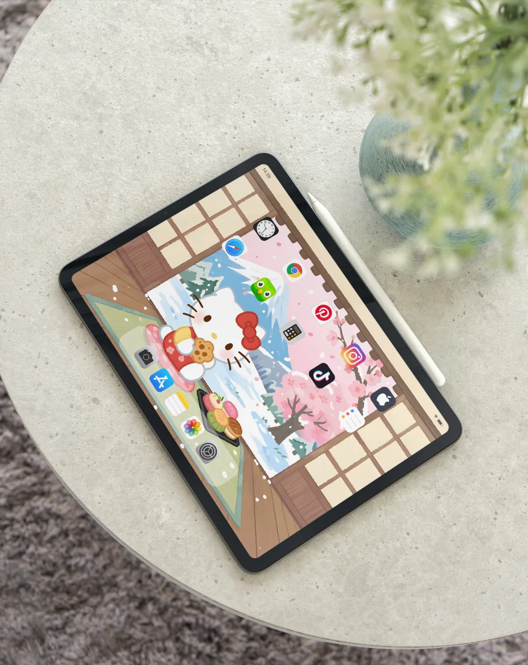 211·hellokitty🌸粉色富士山·平板壁纸