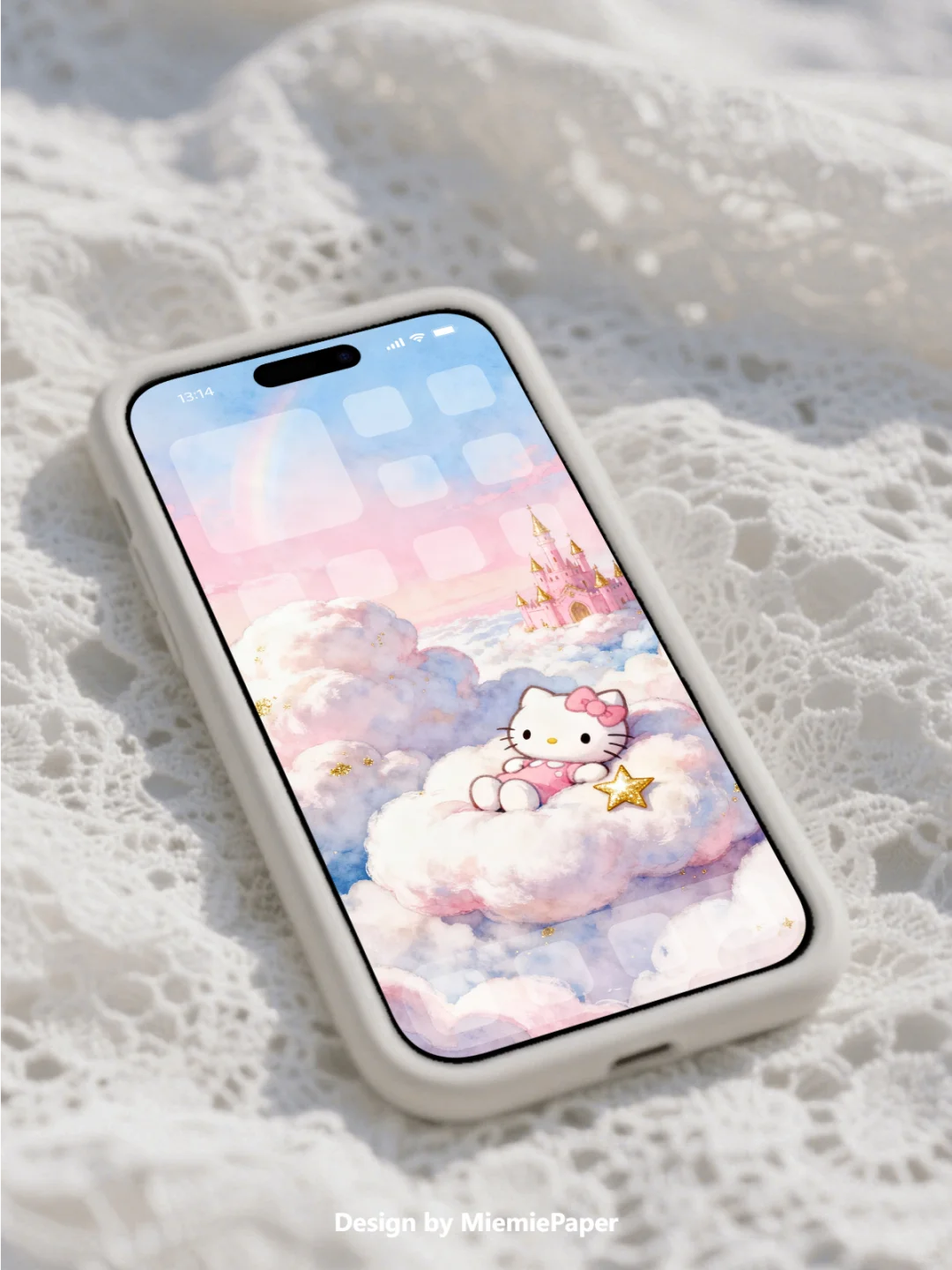 手机/平板壁纸｜HelloKitty云朵上的城堡｜016