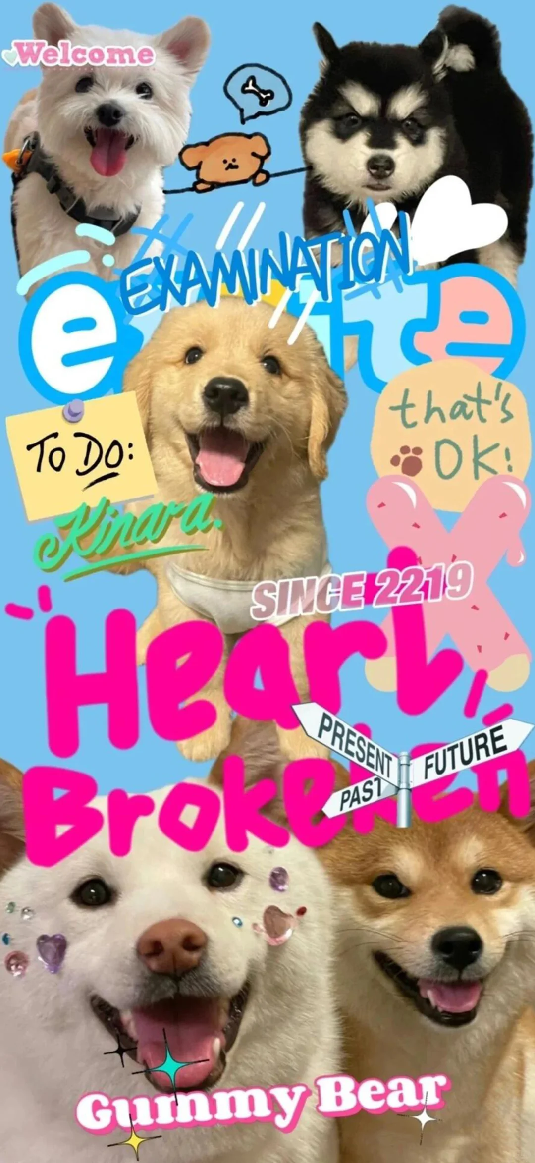 可爱狗狗壁纸～萌宠壁纸～涂鸦手机壁纸