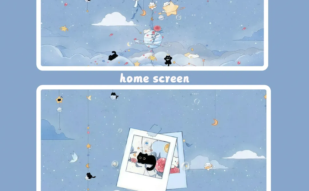 03/蓝调猫咪壁纸｜iPad坠入云端的浪漫