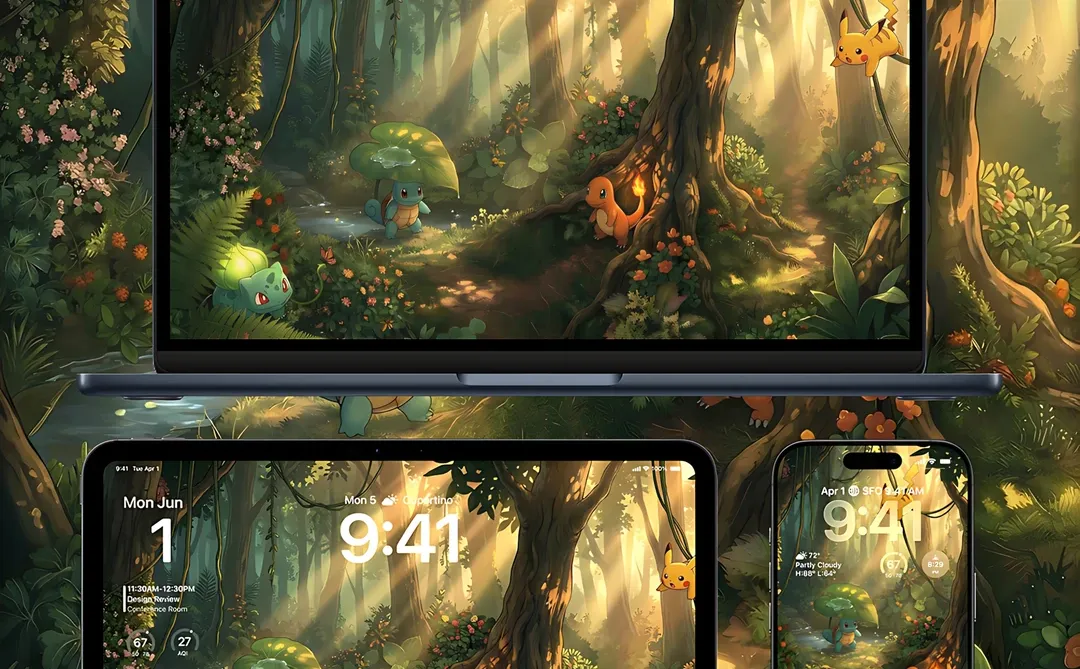 初代宝可梦的晨光🌿治愈系手机壁纸