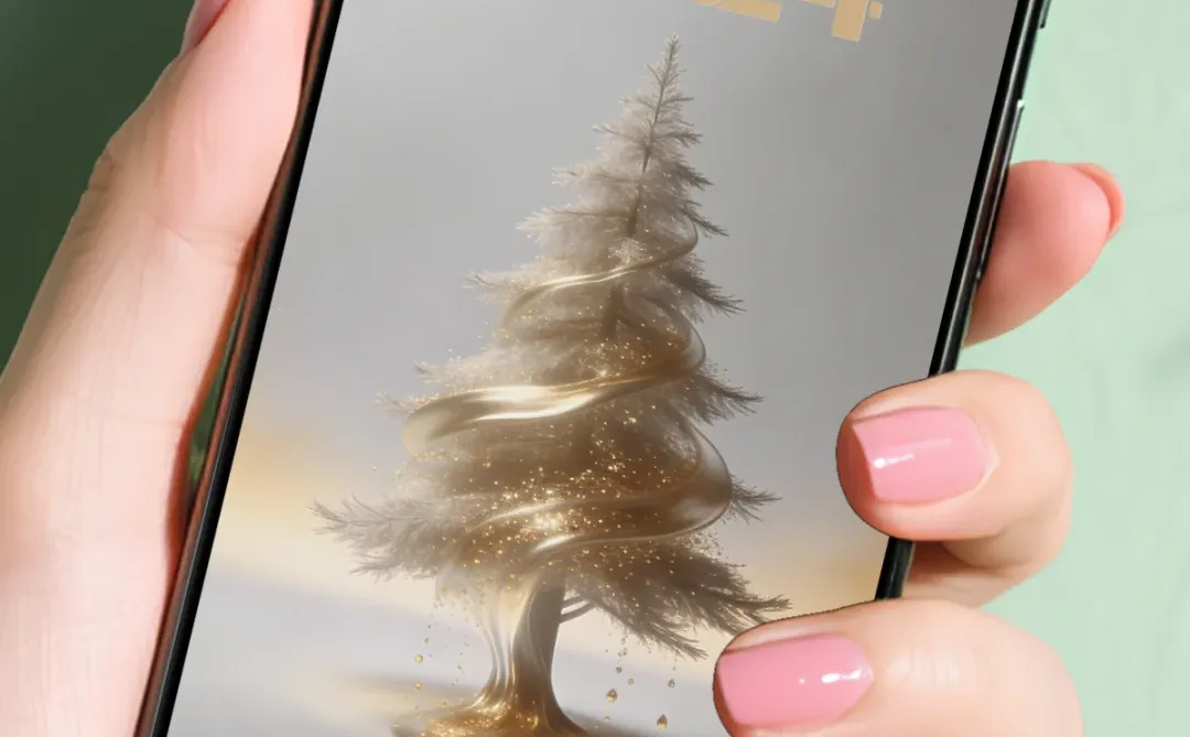 006手机壁纸｜鎏金圣诞树
