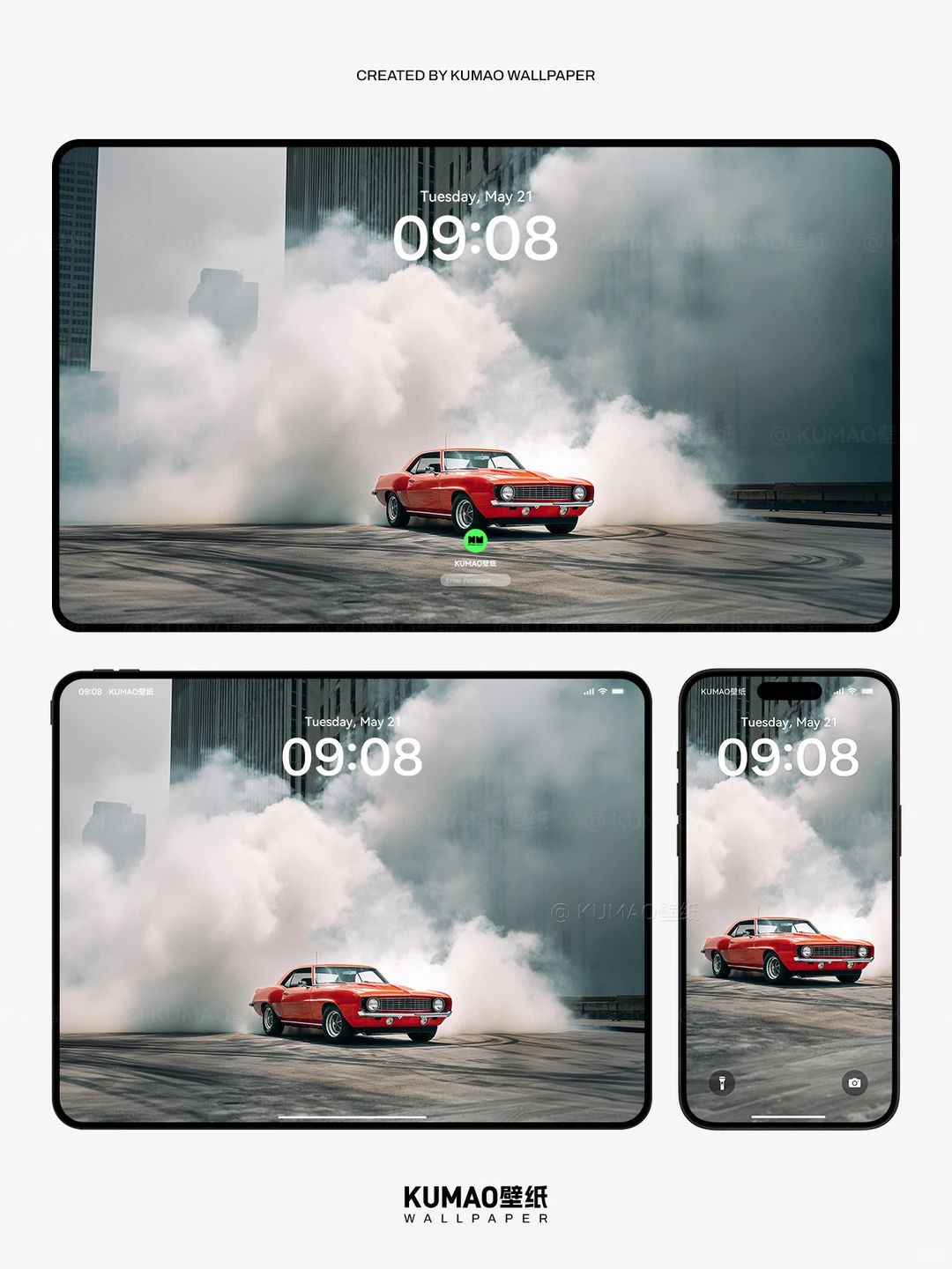 复古跑车｜烧胎烟浪的极致氛围｜潮流壁纸