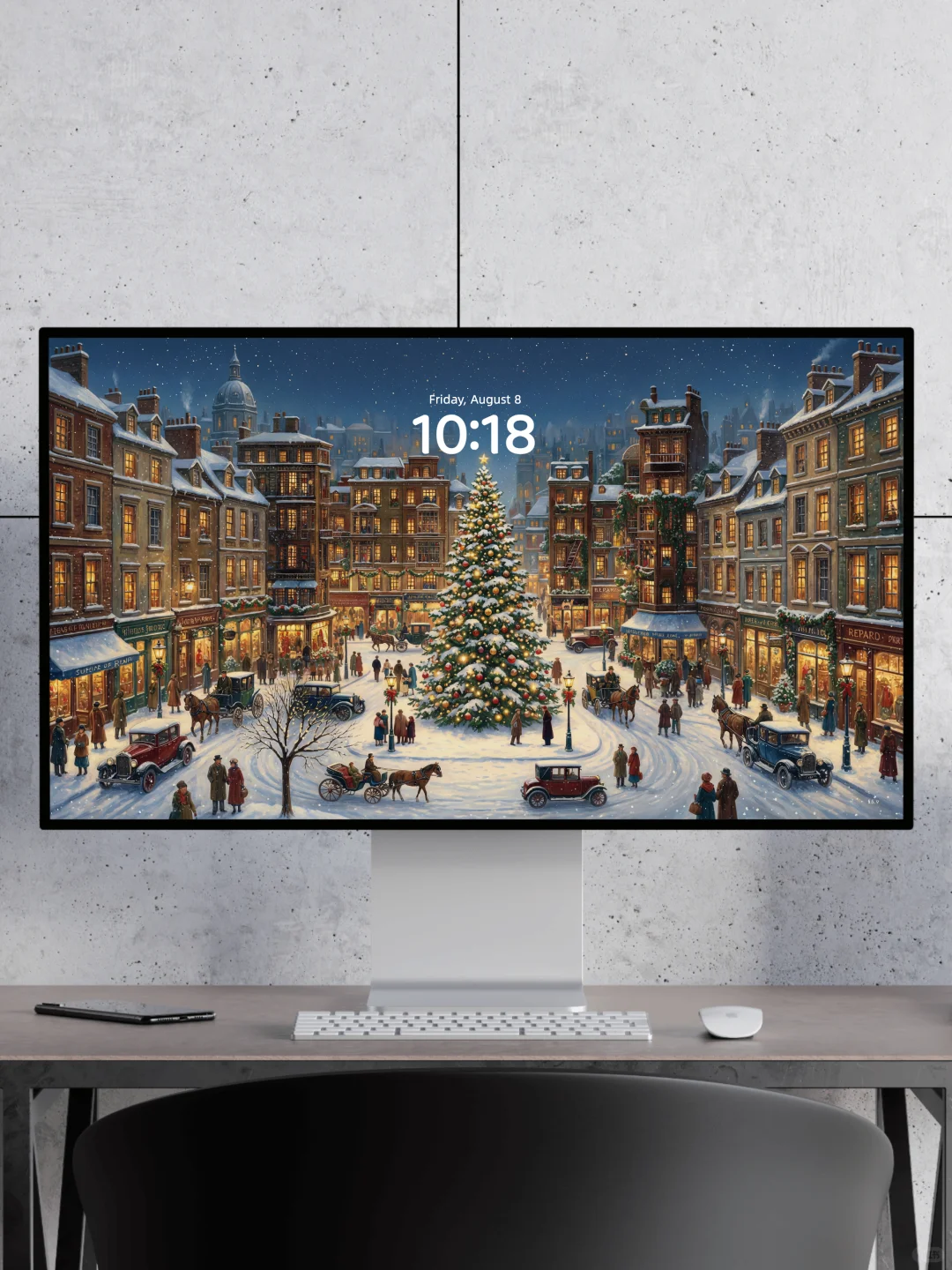 🎄圣诞雪城丨冬日浪漫雪景丨4K风景壁纸