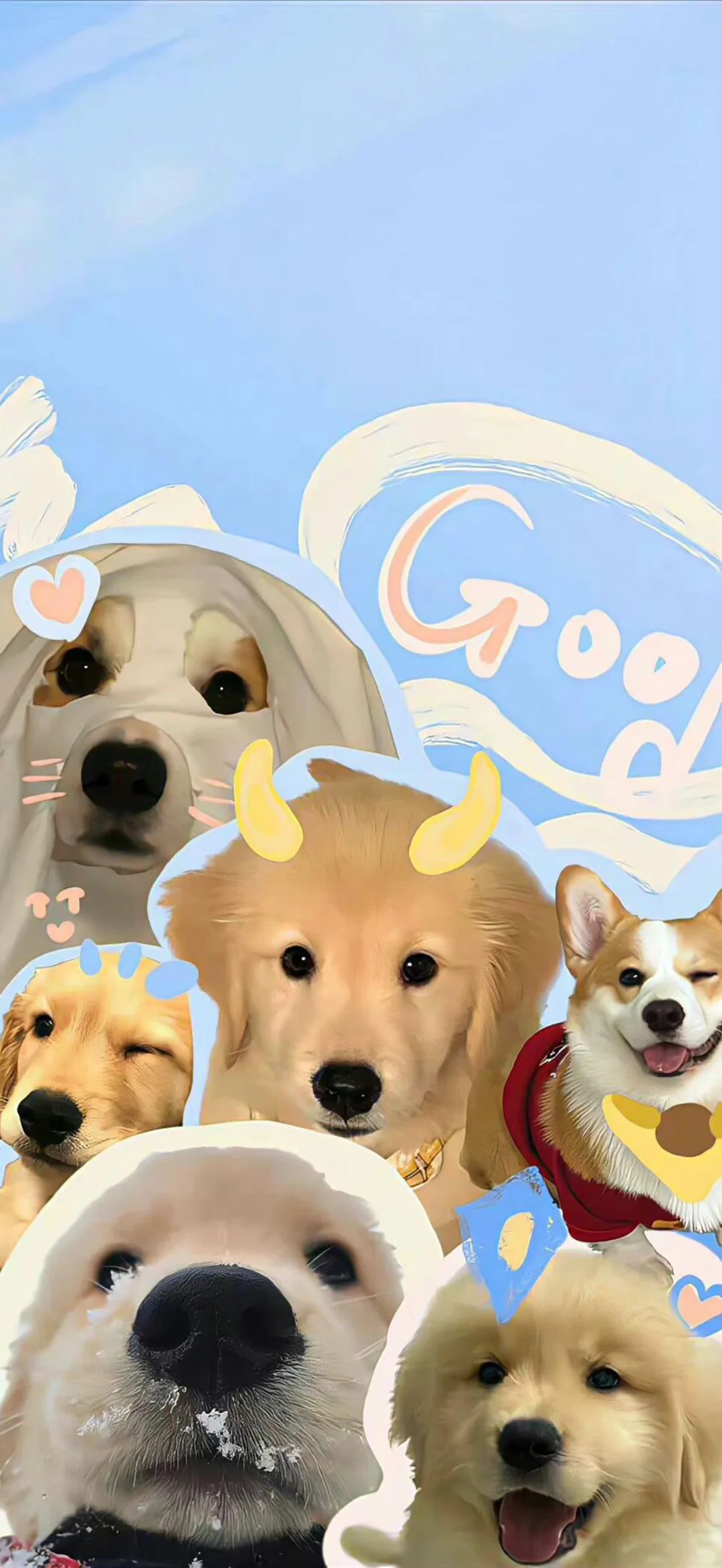 可爱狗狗壁纸～萌宠壁纸～涂鸦手机壁纸