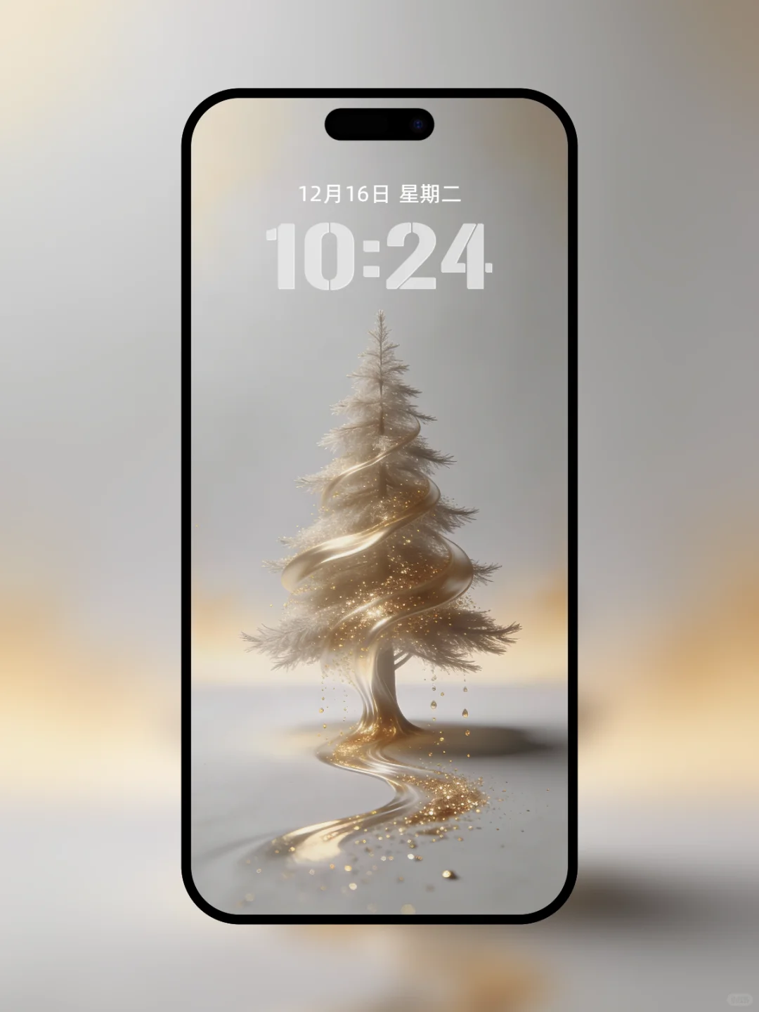 006手机壁纸｜鎏金圣诞树