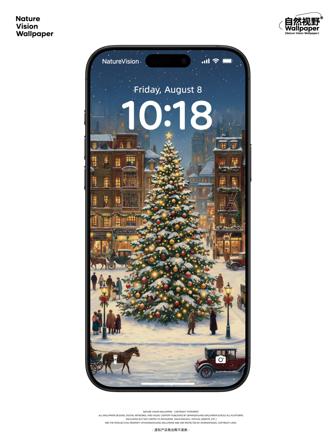 🎄圣诞雪城丨冬日浪漫雪景丨4K风景壁纸