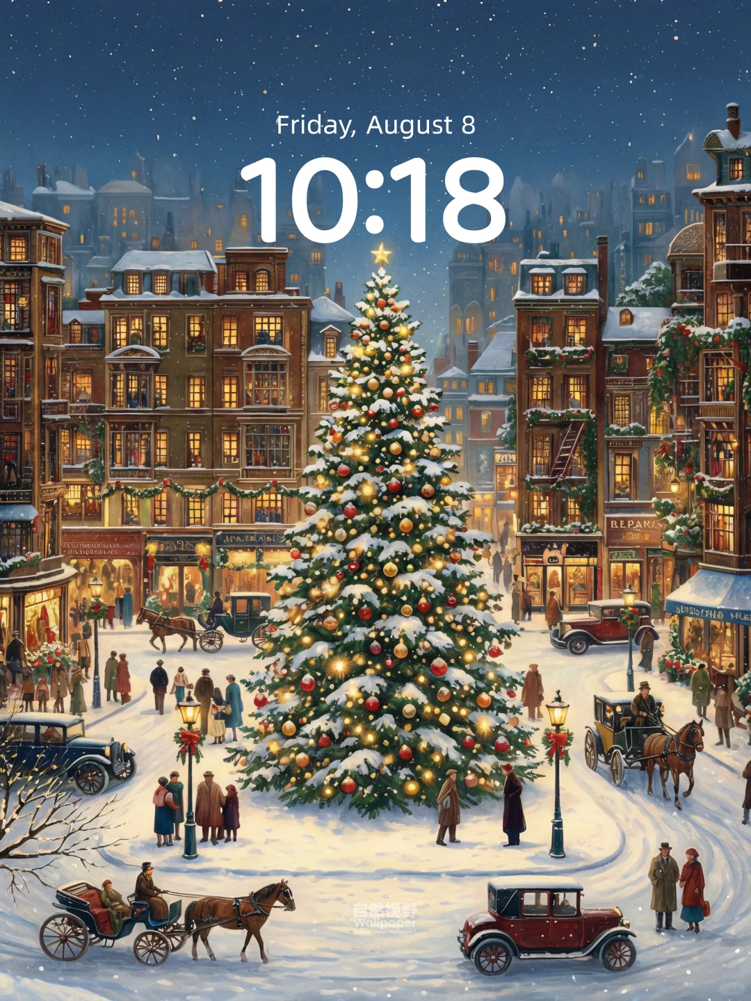 🎄圣诞雪城丨冬日浪漫雪景丨4K风景壁纸