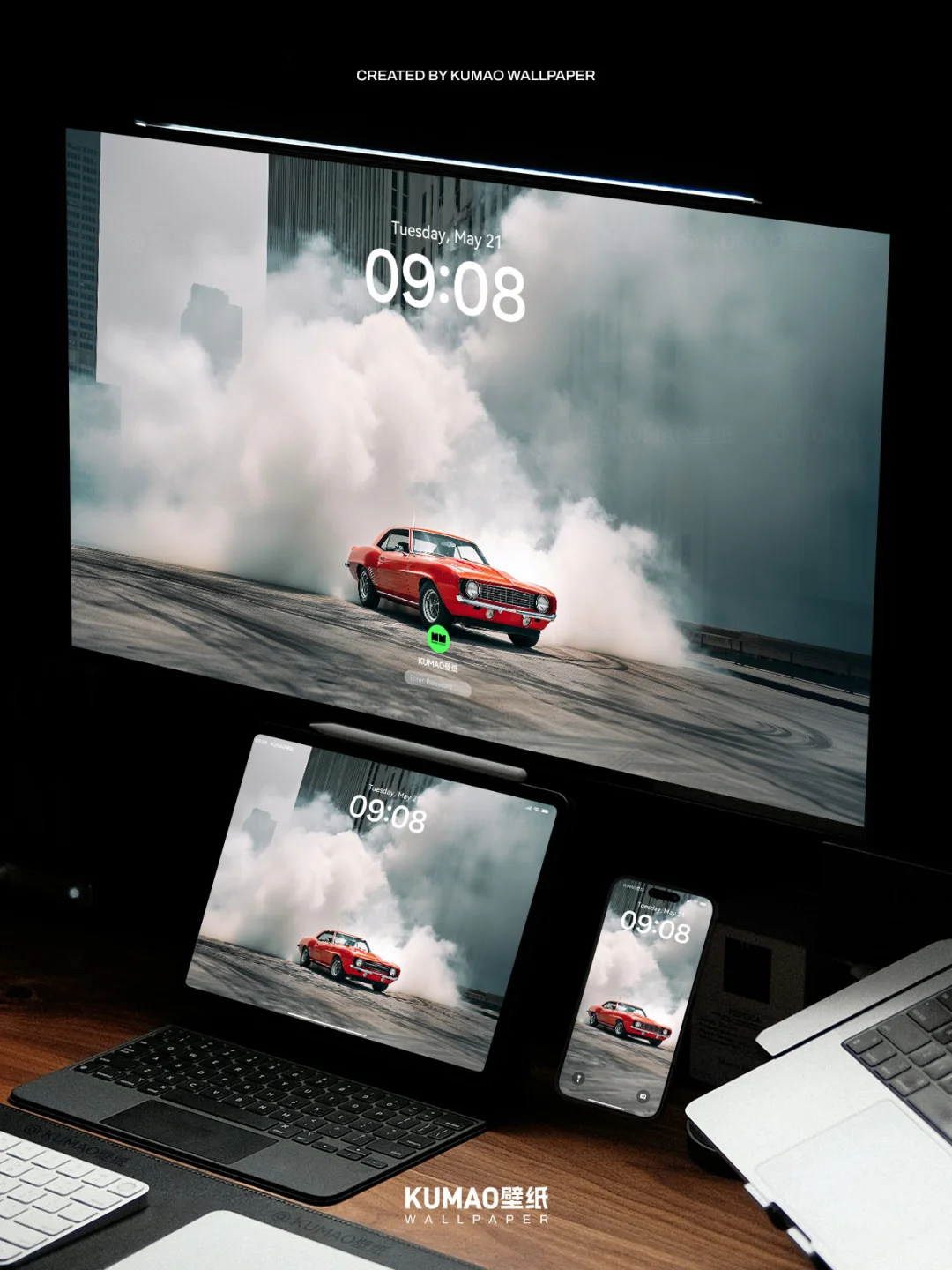 复古跑车｜烧胎烟浪的极致氛围｜潮流壁纸