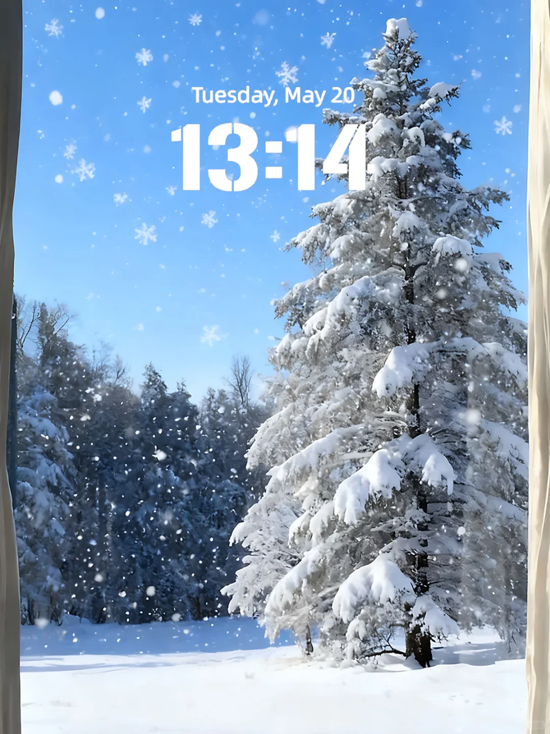 Z172 冬天氛围感拉满的壁纸｜窗外雪景壁纸