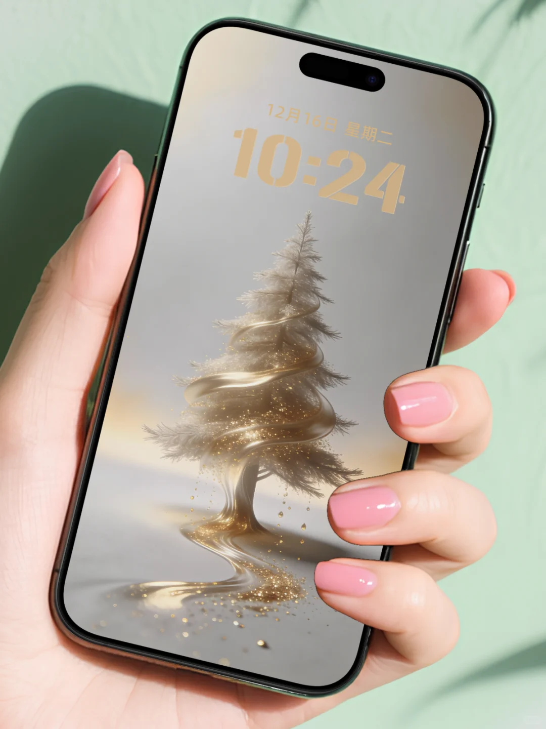 006手机壁纸｜鎏金圣诞树