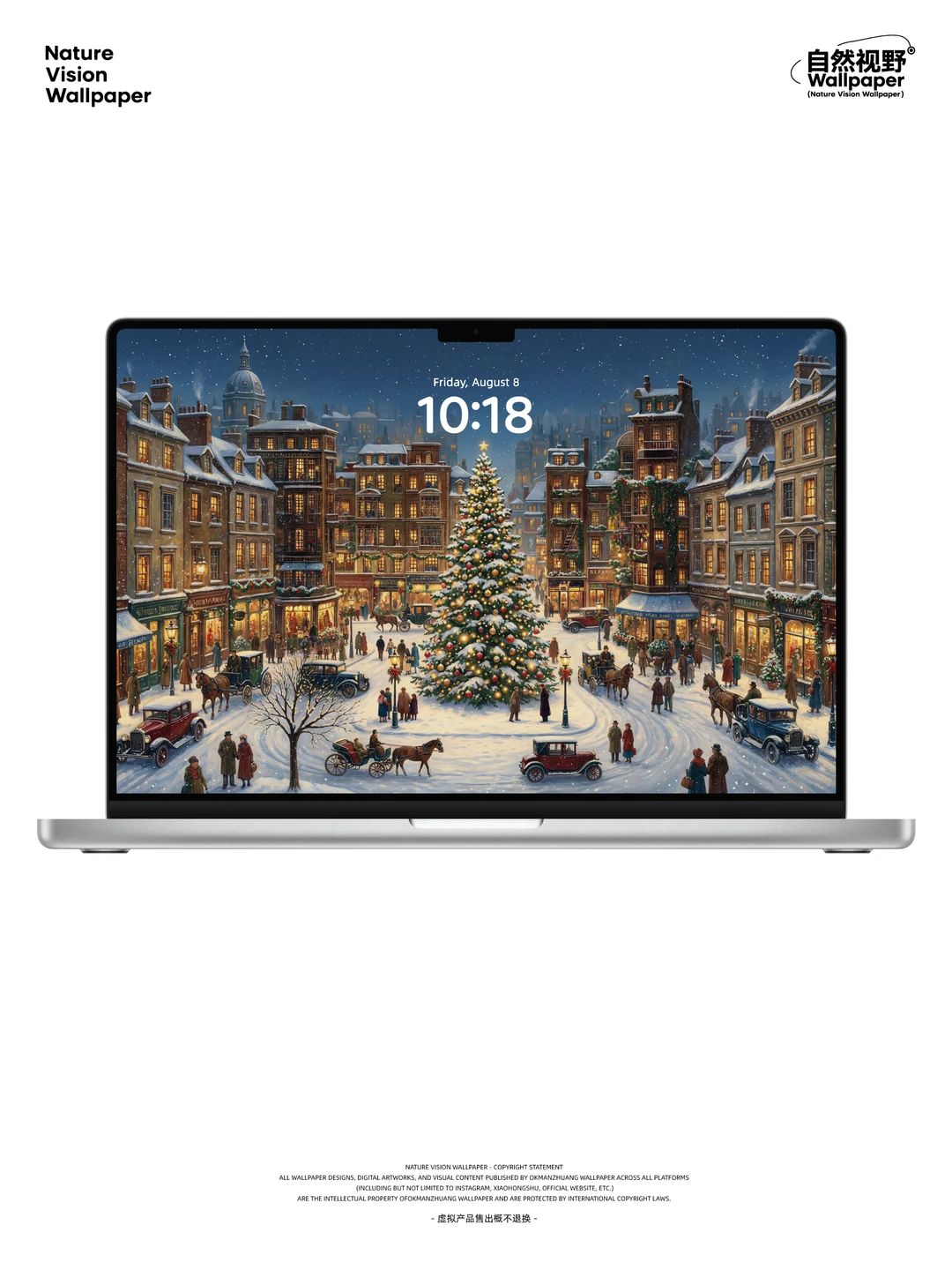 🎄圣诞雪城丨冬日浪漫雪景丨4K风景壁纸