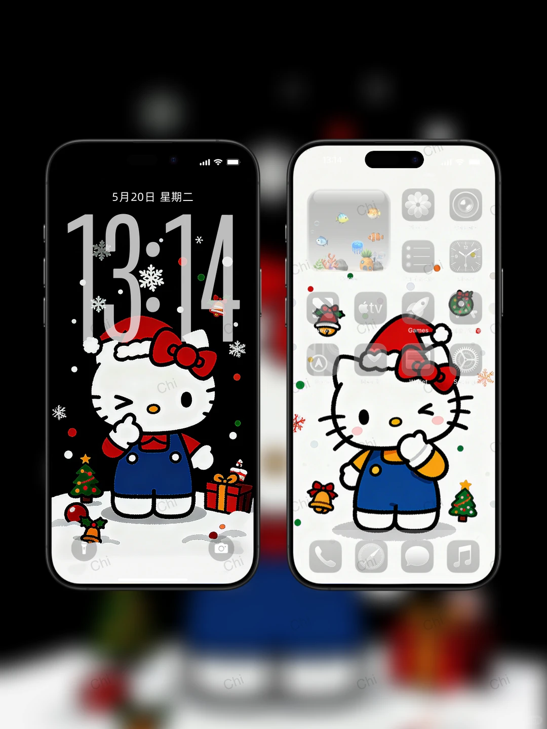 Hello Kitty的圣诞｜手机壁纸