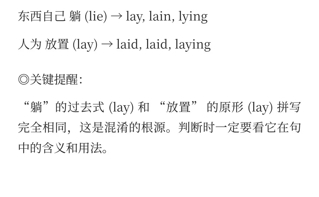 Lie的两层意思&Lay 的意思都是什么呢？