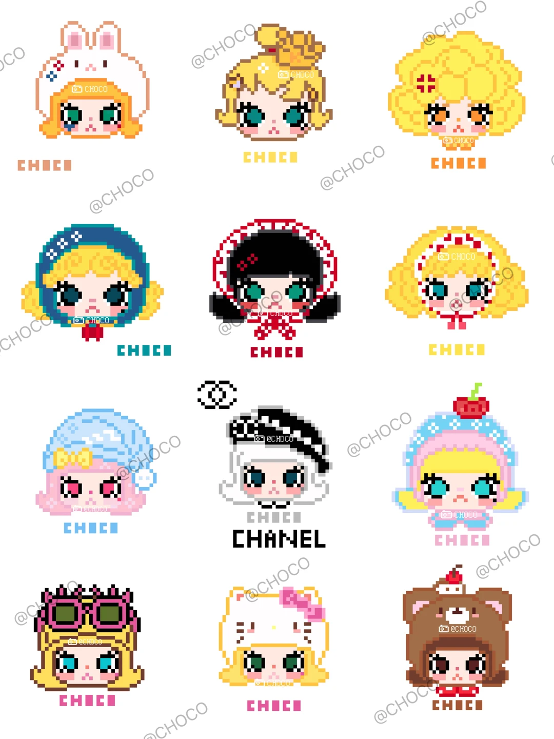 拼豆图分享｜🎊七彩Molly合集🌈