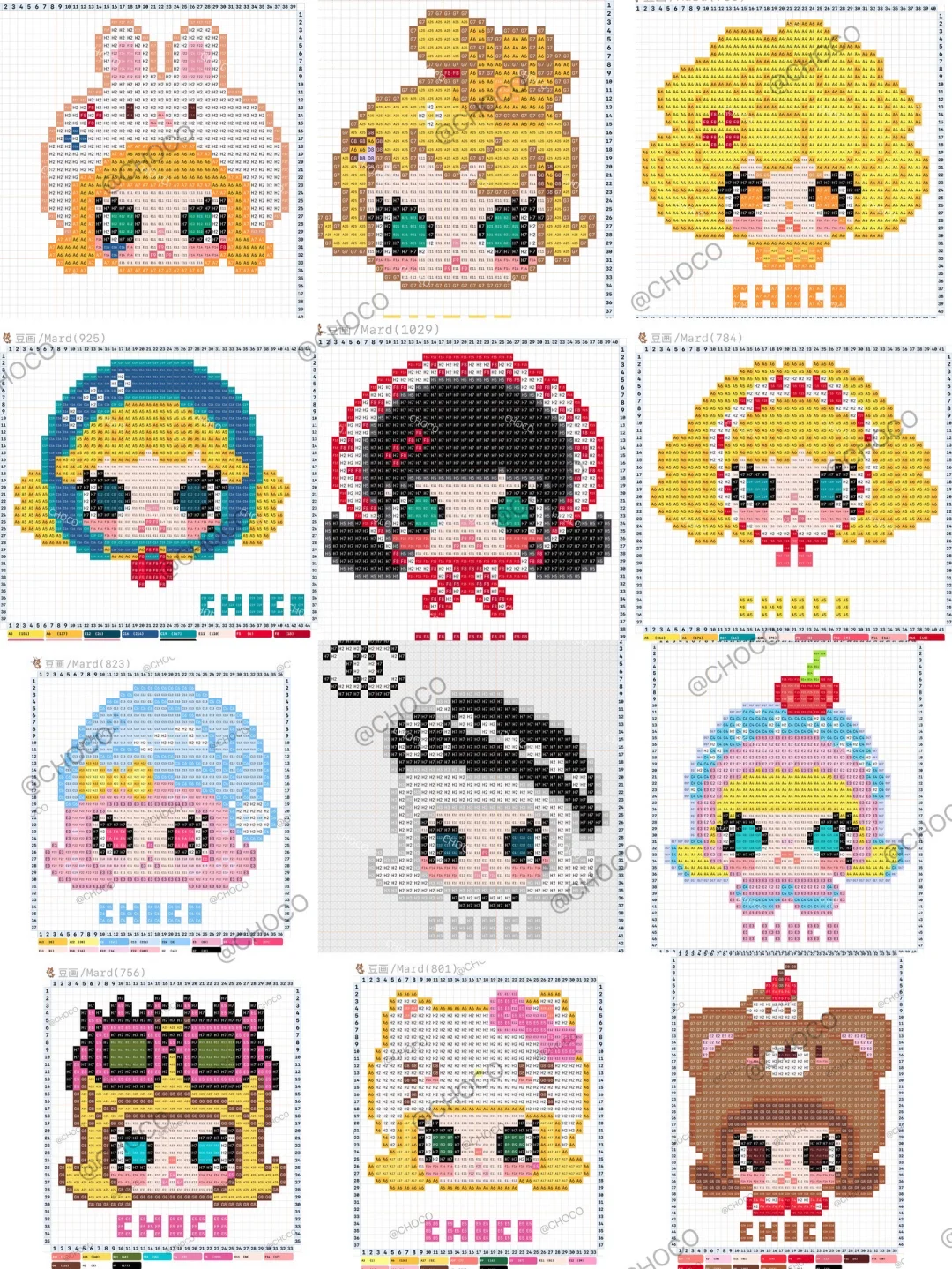 拼豆图分享｜🎊七彩Molly合集🌈