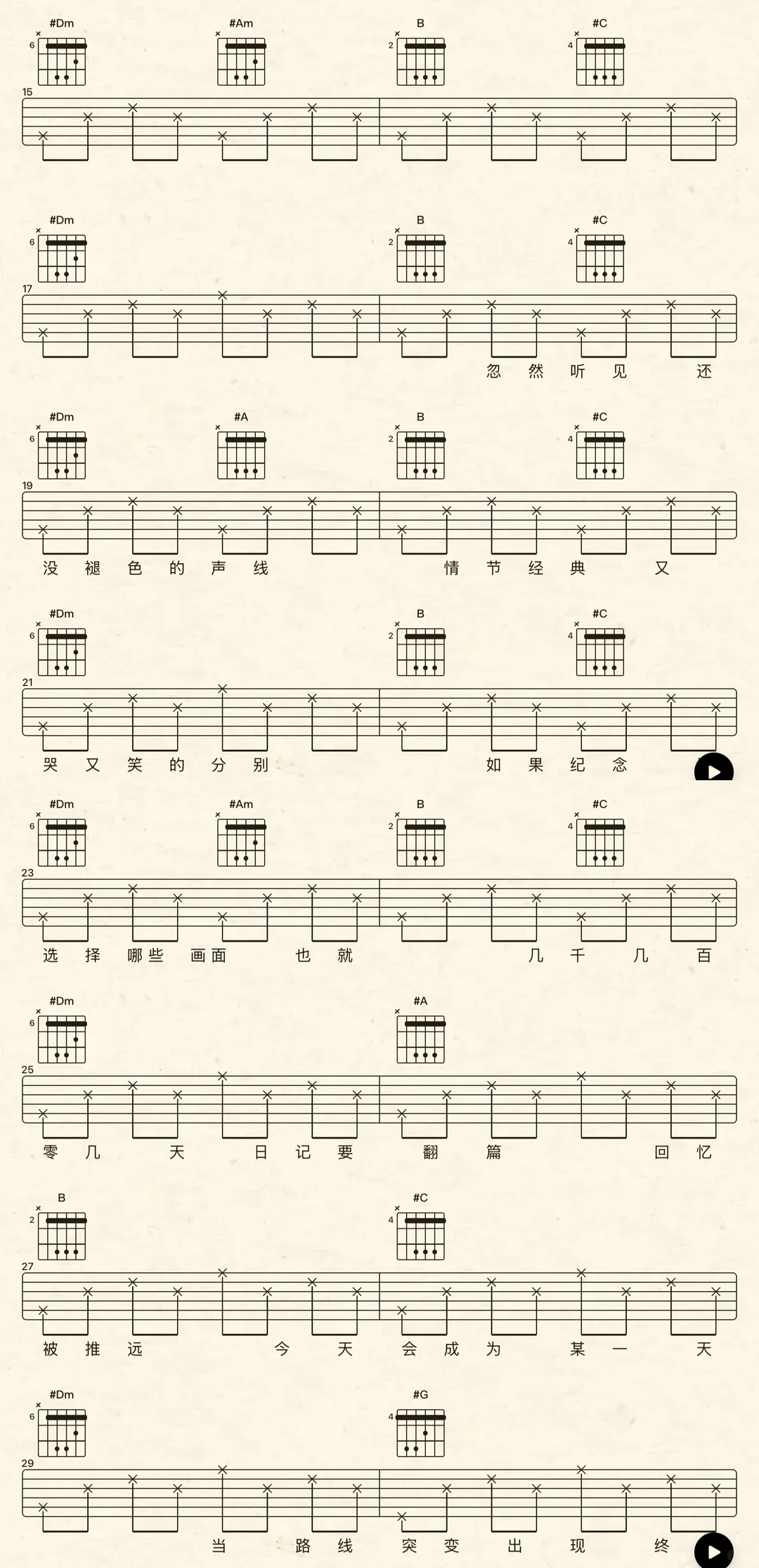 截图做了《搞摇汞》图片版的吉他谱