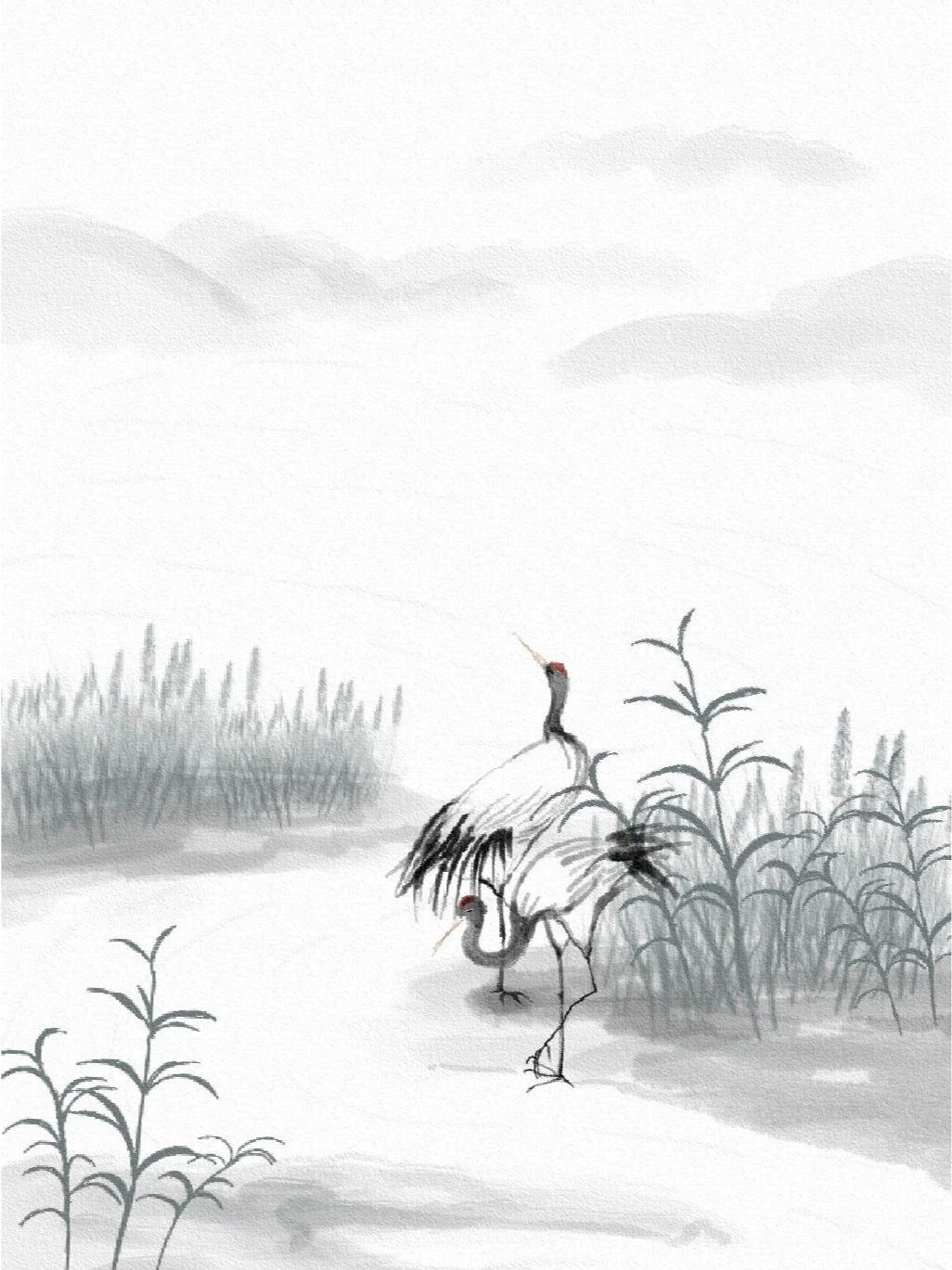 复古古风背景｜水墨背景素材｜山水花背景｜