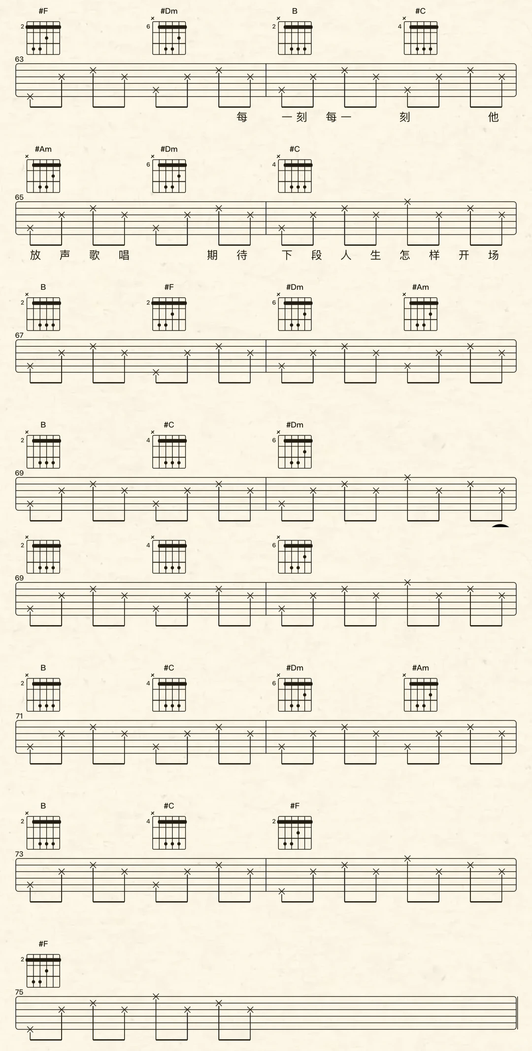 截图做了《搞摇汞》图片版的吉他谱