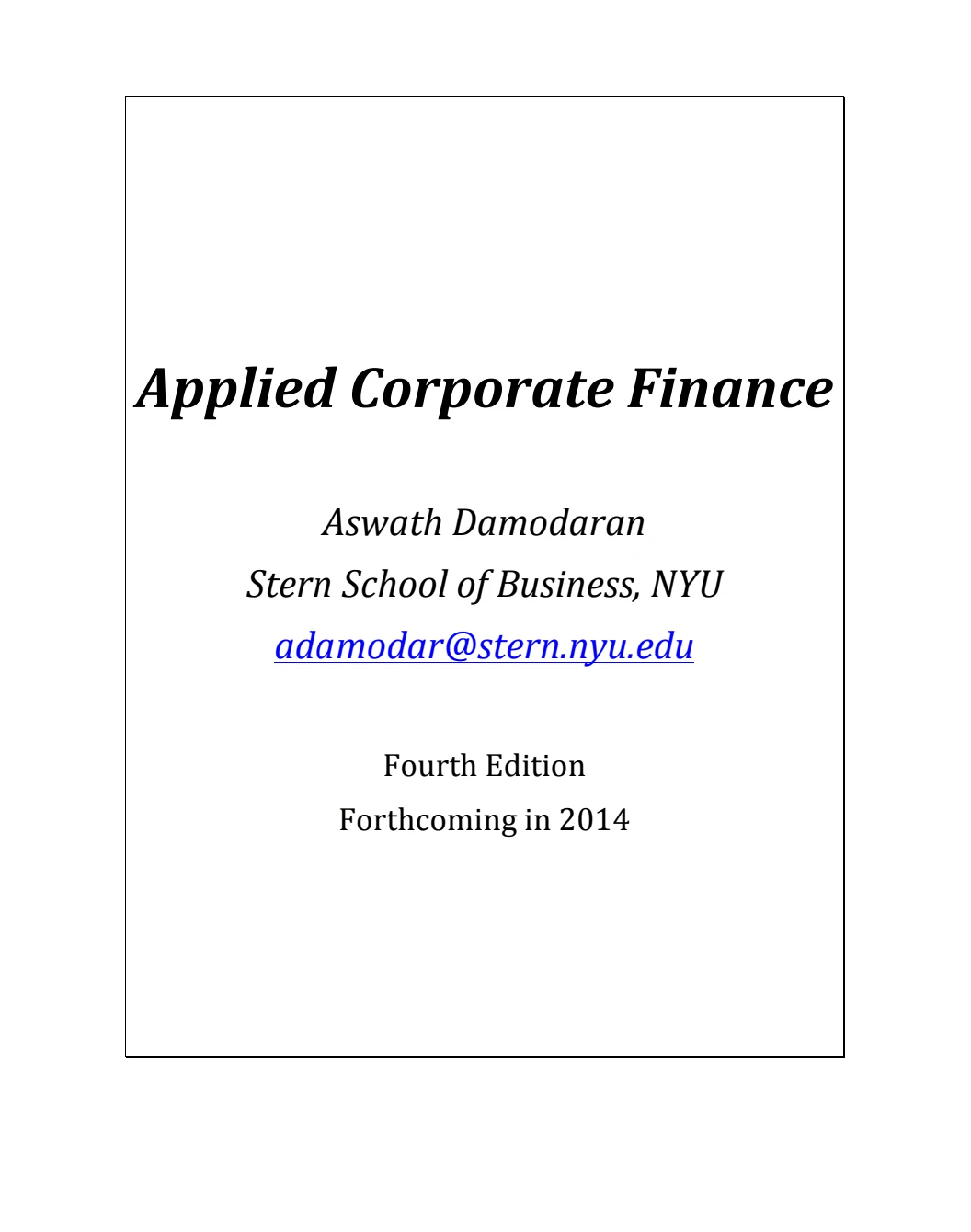 实用公司金融 （可下载）