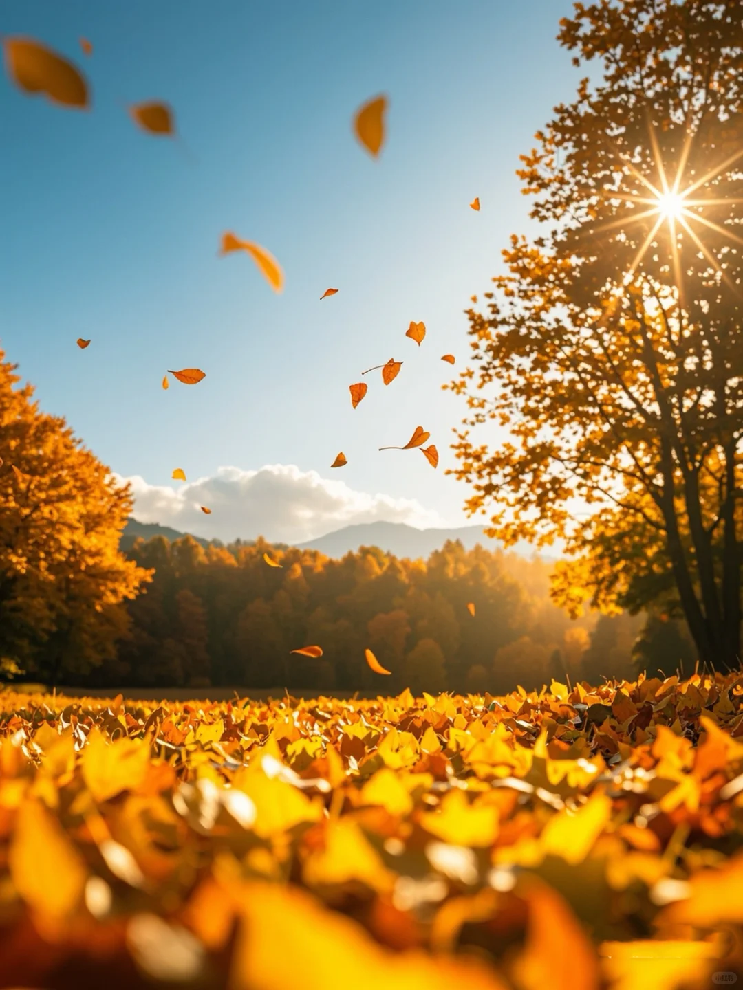 户外秋天的图文背景图超美的
