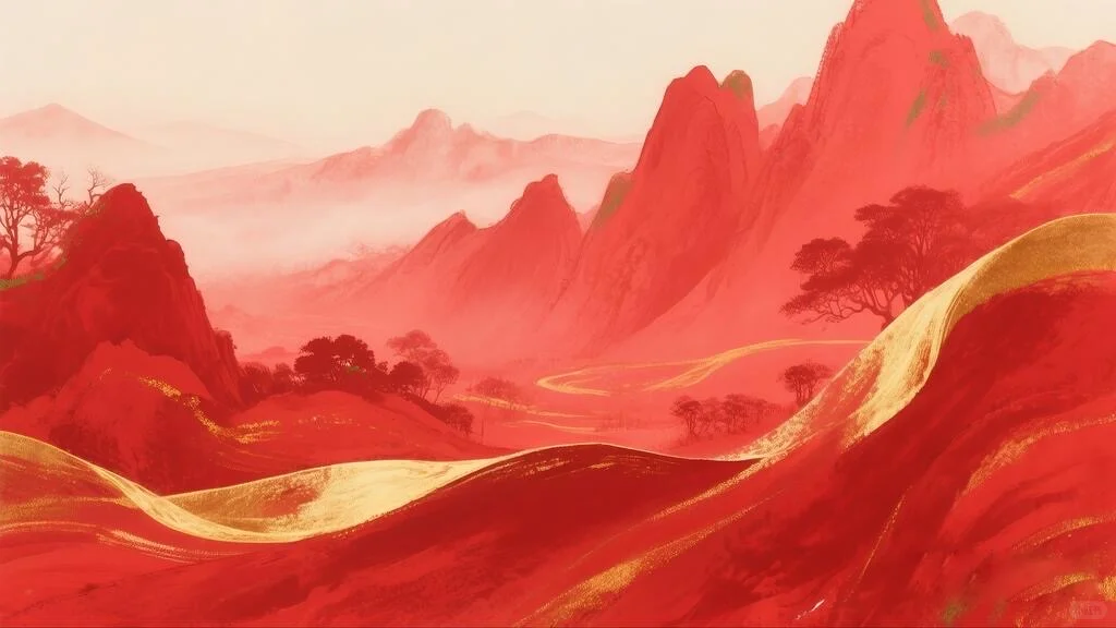 红色PPT背景图片自取