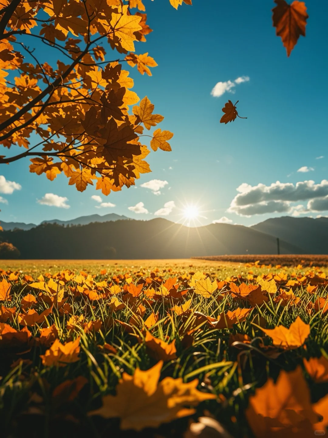 户外秋天的图文背景图超美的