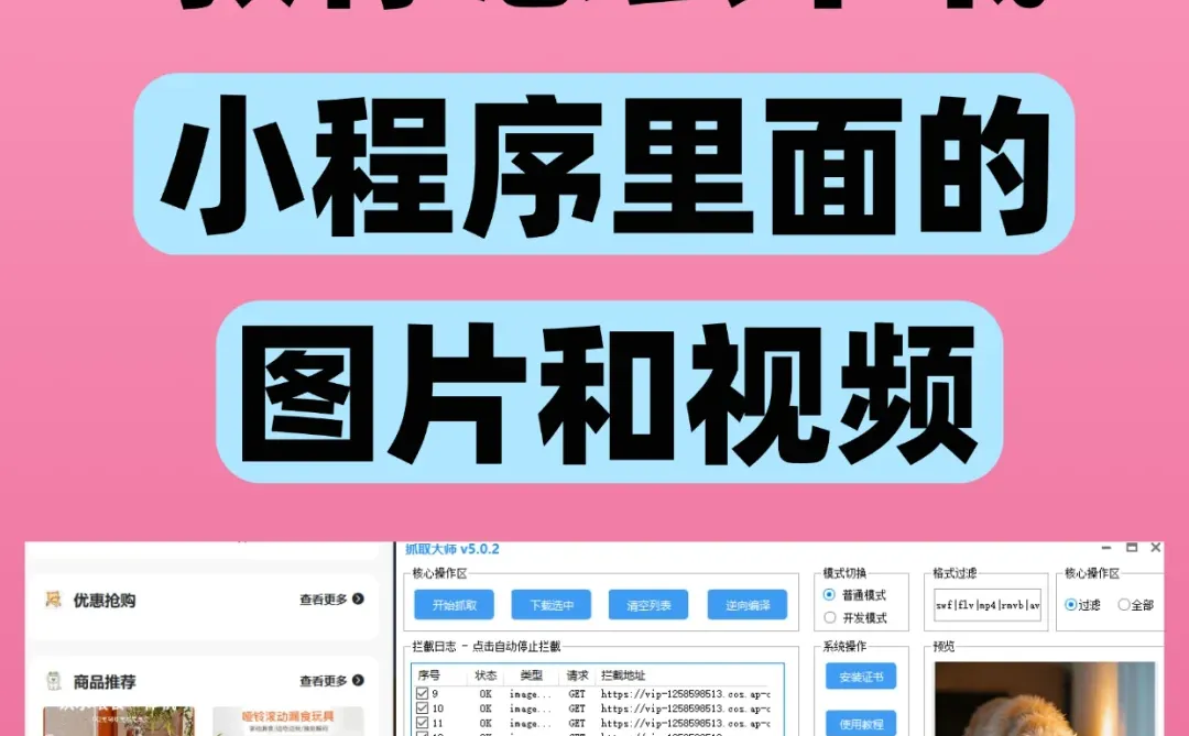 教你怎么下载小程序里面的图片和视频