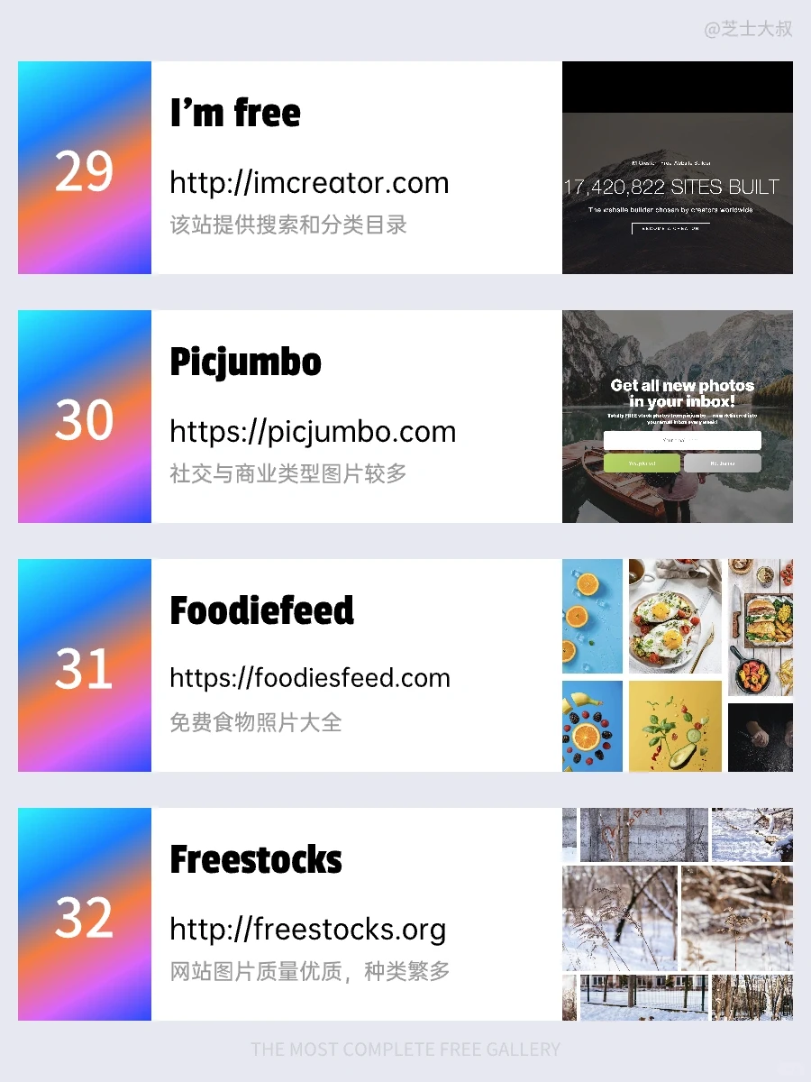 收藏！分享6年来我收藏的32个免费图库