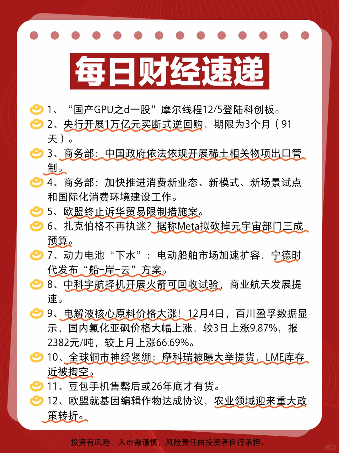 每日财经速递 | 2025年12月5日
