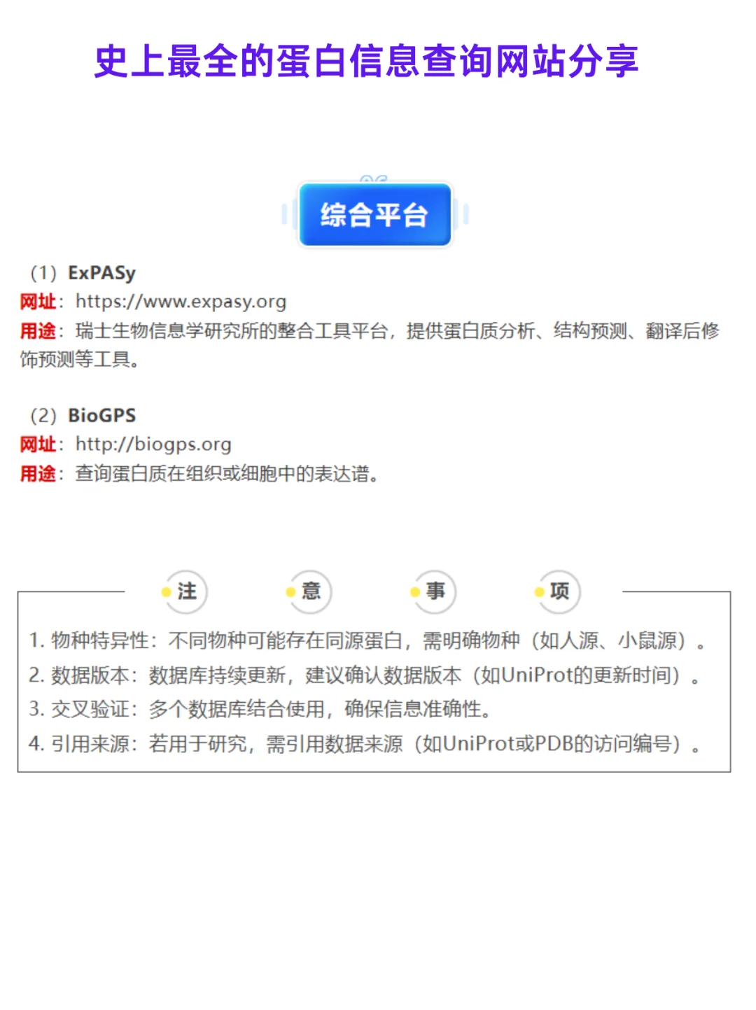 蛋白信息查询网站分享！