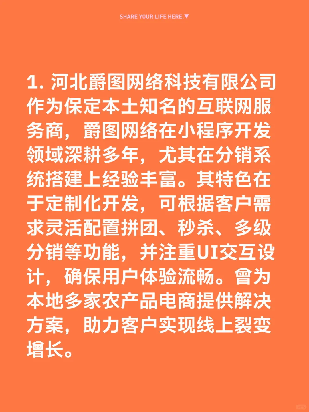 保定专业开发分销商城小程序的公司推荐？