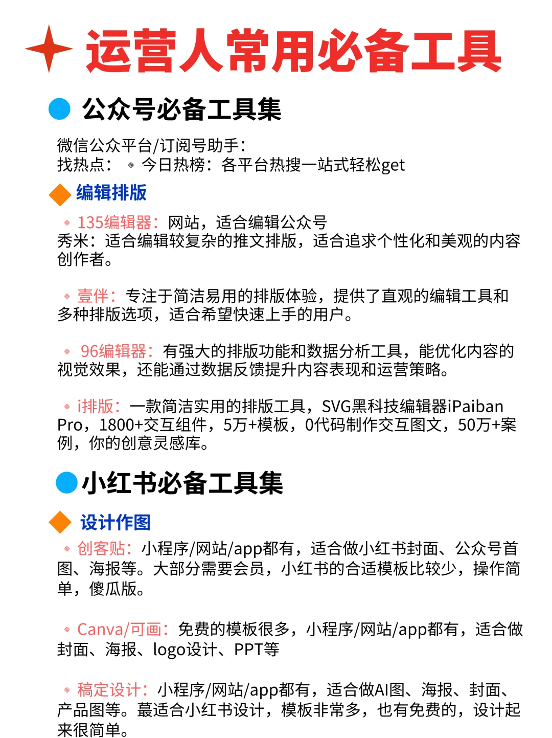 所有运营人⚠️运营人常用必备工具