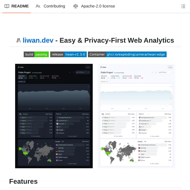 完全自托管的网站前端分析工具-开源免费